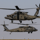 Blackhawk helicopters take off during a joint US-Romanian air assault exercise at the Mihail Kogalniceanu airbase, eastern Romania, Wednesday, March 8, 2017. (AP Photo/Vadim Ghirda)